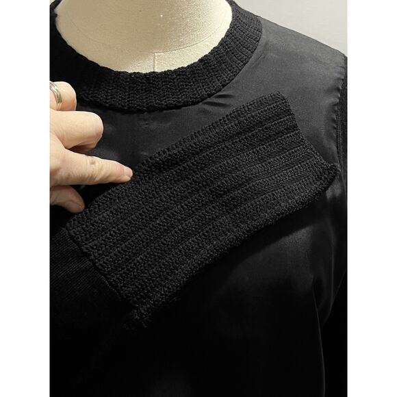 Vera Wang Authenticated Black Wool Silk Front Long Sleeve Sweater Sz Sm - Picture 7 of 10